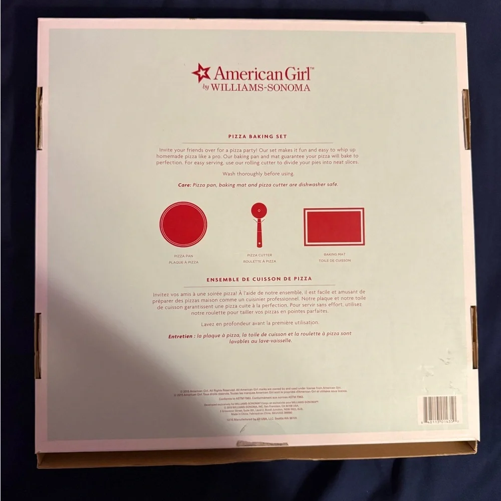 William Sonoma American Girl Pizza Baking Set - Preowned In Box